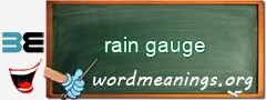 WordMeaning blackboard for rain gauge